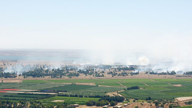 JUNE 06: Bombing in Syrian city Qunaitira near Israeli border on June 06, 2013 in Qunaitira, Syria