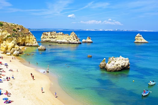 Natural rocks and beaches at Lagos Portugal