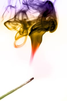 color smoke in white background