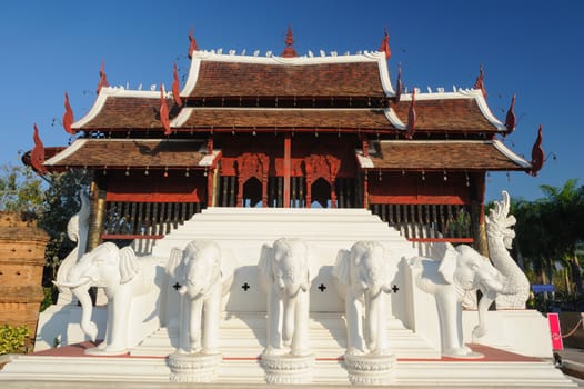 Northern Thai architecture at Chiang Mai, Thailand. 