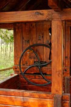 Old wooden wheel wells