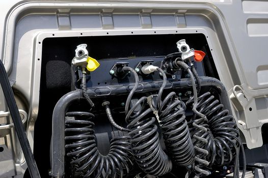 truck exposed on the circuit of the Cevennes in France at the time of the Grand Prix of France of trucks