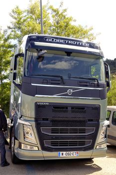 truck exposed on the circuit of the Cevennes in France at the time of the Grand Prix of France of trucks
