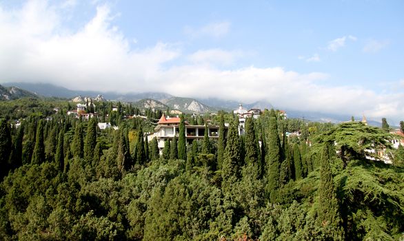 View of the mountains in Crimea in Simeiz