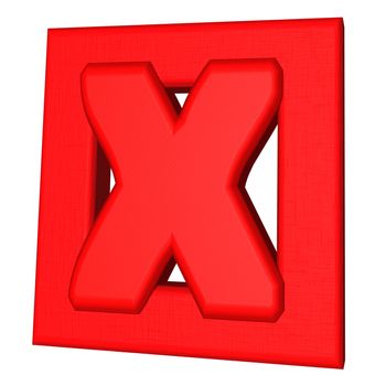 Red 3d symbol of cross mark on white background