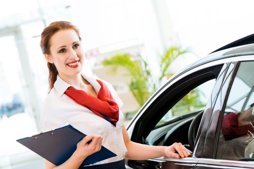 portrait of a young woman in a showroom consultant