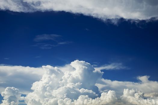 The beautiful white clouds and blue sky