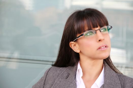 Portrait of a business woman in Puerto Madero, Buenos Aires, Argentina.