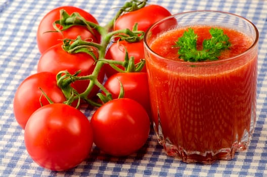 Fresh tomato juice with herbs