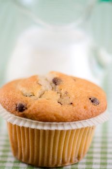 Fresh muffin on the table.