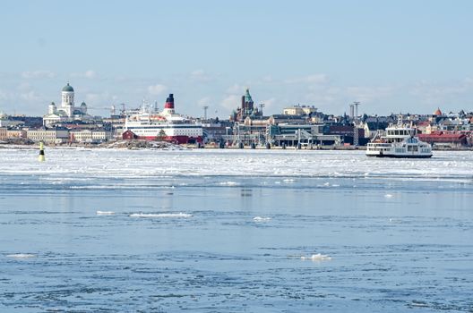 Helsinki winter, panoramic view. Finland.