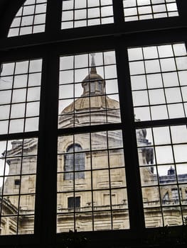 El Escorial, November 2012. Royal Seat and Monastery of San Lorenzo de El Escorial, residence of some kings of Spain and Spanish Royal Site. Architect Juan Bautista de Toledo in 1563 - 1584 under Felipe II kingdom in Renaissance style. UNESCO World Heritage Site.