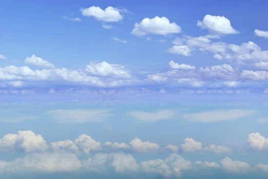 The beautiful white clouds and blue sky