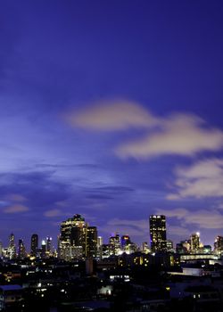 Bangkok at twilight, bangkok city, Thailand