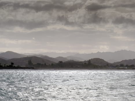 Storm brewing in the roaring forties off the coast of Tolaga Bay North Island New Zealand