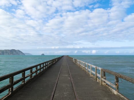 Longest pier  Tolaga Bay Wharf in Gisborne  North Island  New Zealand