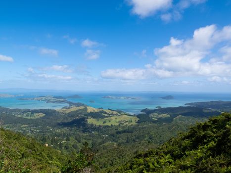 Scenic coastline seascape of Coromandel Peninsula  North Island of New Zealand