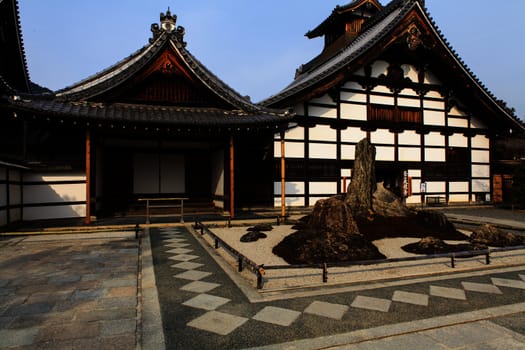 Kyoto, Japan - Tenryu-ji Zen Temple in Arashiyama. Buddhist zen temple of Rinzai school. UNESCO World Heritage Site.