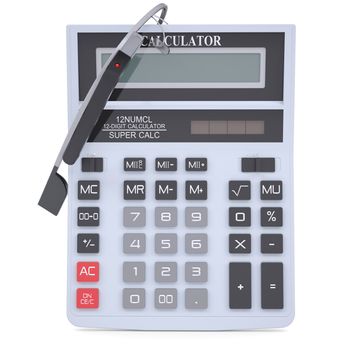 Google Glass and calculator. Isolated render on a white background