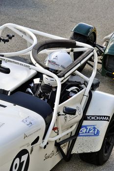 chases of Caterham on the circuit of the Cevennes with Ales in the French department of Gard the May 24th and 25th, 2013. on the starting line before the race