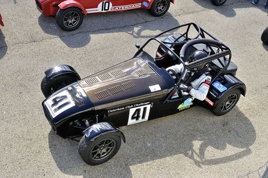 chases of Caterham on the circuit of the Cevennes with Ales in the French department of Gard the May 24th and 25th, 2013. on the starting line before the race