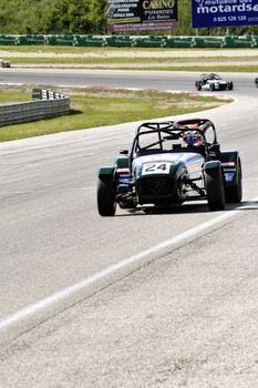 chases of Caterham on the circuit of the Cevennes with Ales in the French department of Gard the May 24th and 25th, 2013. On the circuit