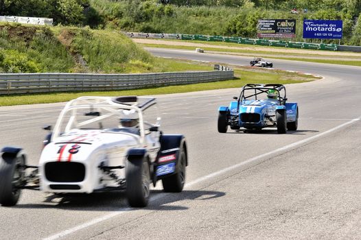 chases of Caterham on the circuit of the Cevennes with Ales in the French department of Gard the May 24th and 25th, 2013. On the circuit