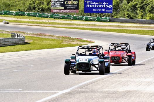 chases of Caterham on the circuit of the Cevennes with Ales in the French department of Gard the May 24th and 25th, 2013. On the circuit