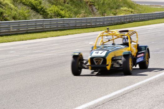 chases of Caterham on the circuit of the Cevennes with Ales in the French department of Gard the May 24th and 25th, 2013. On the circuit