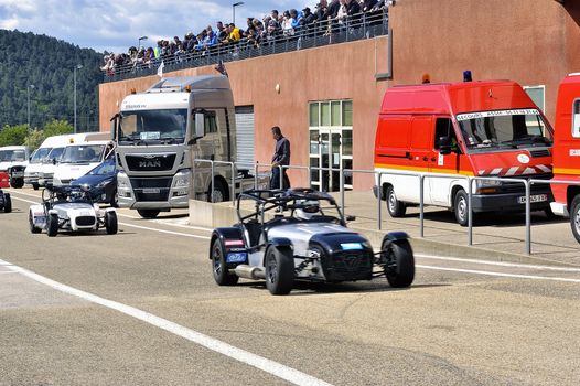 chases of Caterham on the circuit of the Cevennes with Ales in the French department of Gard the May 24th and 25th, 2013. On the circuit