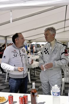 chases of Caterham on the circuit of the Cevennes with Ales in the French department of Gard the May 24th and 25th, 2013. the pause lunch