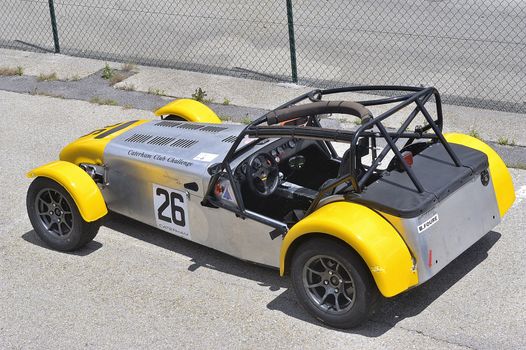 chases of Caterham on the circuit of the Cevennes with Ales in the French department of Gard the May 24th and 25th, 2013. on the starting line before the race