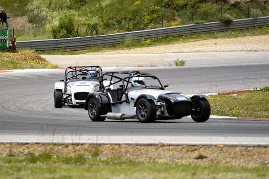 chases of Caterham on the circuit of the Cevennes with Ales in the French department of Gard the May 24th and 25th, 2013. On the circuit