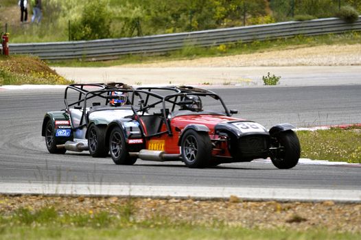 chases of Caterham on the circuit of the Cevennes with Ales in the French department of Gard the May 24th and 25th, 2013. On the circuit