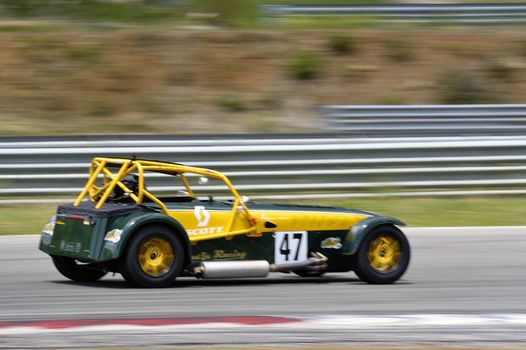 chases of Caterham on the circuit of the Cevennes with Ales in the French department of Gard the May 24th and 25th, 2013. On the circuit