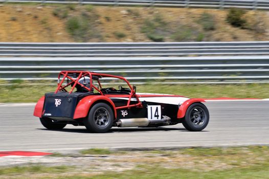 chases of Caterham on the circuit of the Cevennes with Ales in the French department of Gard the May 24th and 25th, 2013. On the circuit