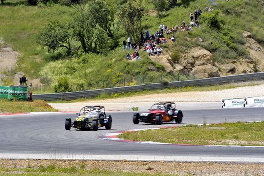 chases of Caterham on the circuit of the Cevennes with Ales in the French department of Gard the May 24th and 25th, 2013. On the circuit