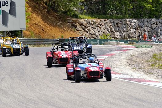 chases of Caterham on the circuit of the Cevennes with Ales in the French department of Gard the May 24th and 25th, 2013. On the circuit