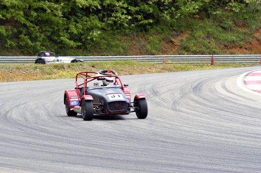 chases of Caterham on the circuit of the Cevennes with Ales in the French department of Gard the May 24th and 25th, 2013. On the circuit