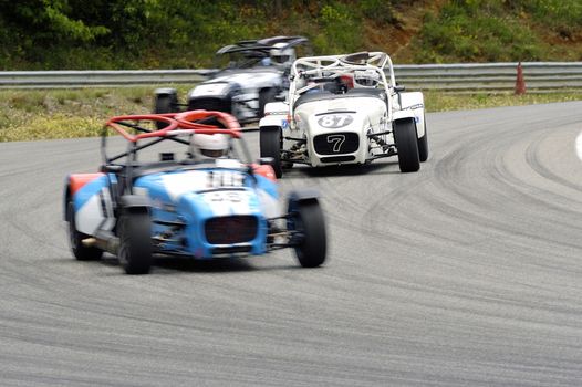 chases of Caterham on the circuit of the Cevennes with Ales in the French department of Gard the May 24th and 25th, 2013. On the circuit