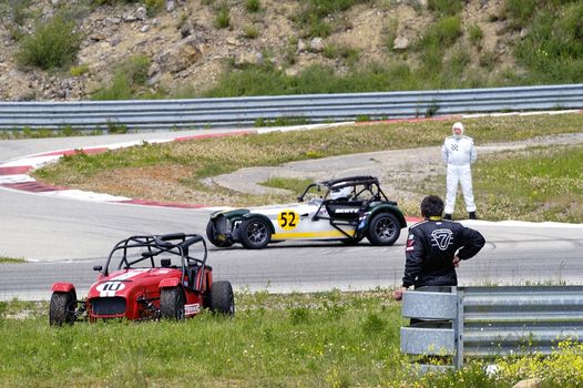 chases of Caterham on the circuit of the Cevennes with Ales in the French department of Gard the May 24th and 25th, 2013. On the circuit