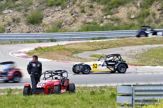 chases of Caterham on the circuit of the Cevennes with Ales in the French department of Gard the May 24th and 25th, 2013. On the circuit