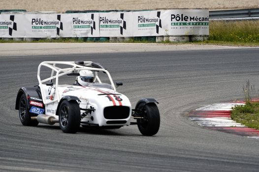 chases of Caterham on the circuit of the Cevennes with Ales in the French department of Gard the May 24th and 25th, 2013. On the circuit