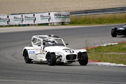 chases of Caterham on the circuit of the Cevennes with Ales in the French department of Gard the May 24th and 25th, 2013. On the circuit