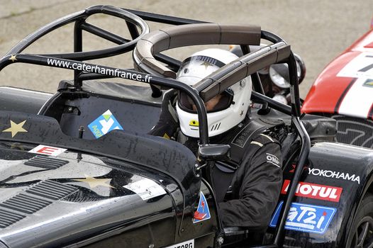 chases of Caterham on the circuit of the Cevennes with Ales in the French department of Gard the May 24th and 25th, 2013. on the starting line before the race