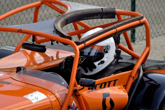 chases of Caterham on the circuit of the Cevennes with Ales in the French department of Gard the May 24th and 25th, 2013. on the starting line before the race