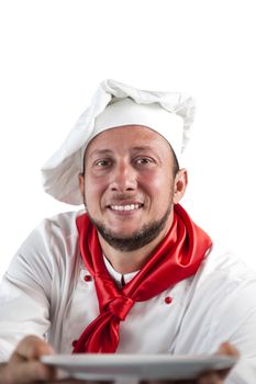 A man chef on a white background