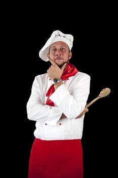 A man chef on a white background