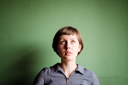 young beautiful hipster woman at the bar
