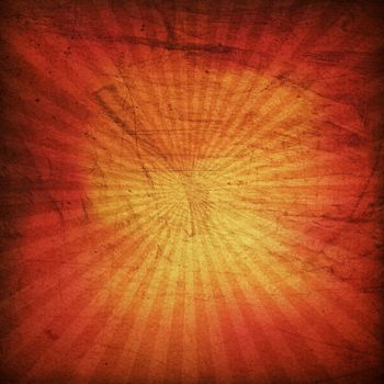 Grunge red sunburst background.